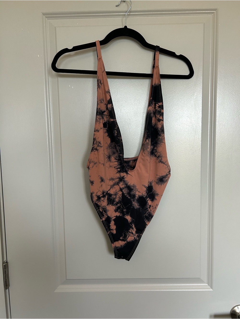 Dippin' Daisy's Pink Peach and Black Tie-Dye One-Piece Swimsuit